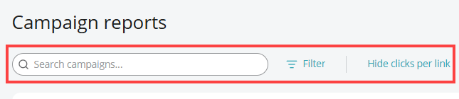 Available filters for campaign reports