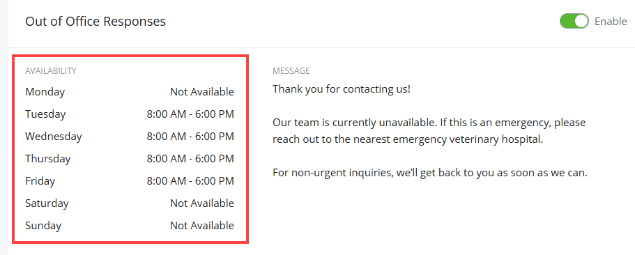 Practice available times