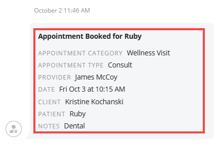 Message in the Vello inbox